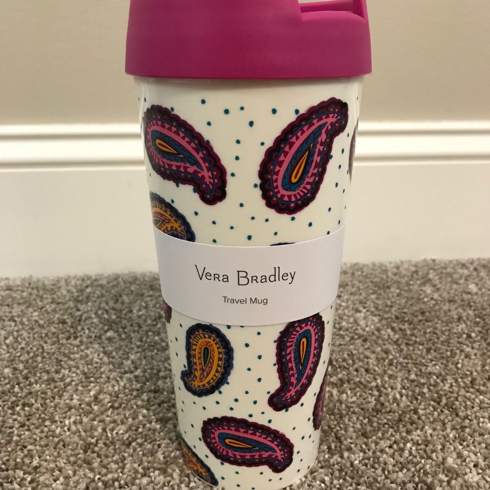 -LAST ONE-Vera Bradley Travel Mug Twilight Paisley - Picture 1 of 2